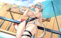 bikini censored garter honkai_impact honkai_impact_3rd lrh0123 megane pussy rita_rossweisse swimsuits tagme wet