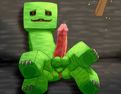 1boy 4_legs anus balls creeper erection foreskin foreskin_folds johawk male male_focus male_only minecraft monster multi_leg multi_limb muscular muscular_male penis retracted_foreskin solo solo_focus toned toned_male uncircumcised