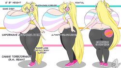 ass_cleavage belly breasts_bigger_than_head butt_crack cassie_(riley_moore_version) cassie_(theycallhimcake) character_sheet dullahan female headphones height huge_ass huge_breasts hyper hyper_breasts looking_at_viewer measurements plump redesign riley_moore_(artist) tagme turnaround