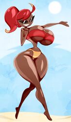 angstrom bikini black_skin breasts disney female female_focus female_only huge_breasts hyper hyper_breasts hyper_hips knick_knack pixar sunnification sunny_persona thick_thighs thighs voluptuous wide_hips