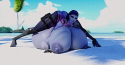 3d blender blizzard_entertainment breast_press futanari gigantic_testicles horsecock huge_breasts huge_cock huge_nipples huge_penis huge_testicles jack-o_pose jackochallenge nipples overwatch thick_thighs veiny_penis widowmaker zccblp