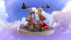 2girls 3d animal_genitalia animated aqua_(bunnydorei) ass balls big_ass big_breasts big_penis bimbo blonde blonde_hair blood_elf blue_eyes breast_size_difference breasts busty collar cum cum_in_mouth cum_on_breasts cum_on_face curvy curvy_female curvy_figure dildo elf erection female female_only hips horsecock huge_breasts l leash massive_breasts mp4 necklace no_sound penis pubic_tattoo round_ass sex_toy slave slavegirl spit tattoo teril_truepath_(valkyrien) thick thick_ass thick_thighs thighs turntable_(animation) valkyrien video warcraft wide_hips world_of_warcraft