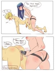 adrien_agreste ass ass_focus femdom flip-fuck gentle_femdom marinette_cheng marinette_dupain-cheng miraculous_ladybug pegging sex_toy sinkoriin strap-on switch tagme verse_(role)