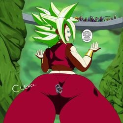 1girls breasts dragon_ball dragon_ball_super female female_saiyan fusion giantess green_hair kefla legendary_super_saiyan male saiyan son_goku super_saiyan super_saiyan_2 tournament_of_power ultra_instinct universe_6/universe_7 universe_6_girls