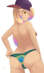 1girls alice_yagami ass blonde_hair blue_hair brazilian brown_eyes brown_hair butt dark-skinned_female dat_ass karol-chan latina petite pink_hair slim three_tone_hair two_tone_hair