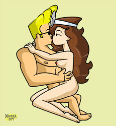 1boy 1girls ass big_hair blonde_hair breasts brown_hair cartoon_network doctor doctor_fathead johnny_bravo johnny_bravo_(series) kiss kissing light-skinned_female light-skinned_male long_hair makeout muscular_male naked naked_female naked_male nipple nude nude_female nude_male nurse pale-skinned_female sideboob sunglasses tan-skinned_male thighs xierra099