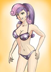 1girls absurd_res aged_up bikini breasts cleavage equestria_girls female female_only friendship_is_magic green_eyes hasbro hi_res highres humanized long_hair mostly_nude my_little_pony navel older solo standing straight_hair sweetie_belle_(mlp) symptom99