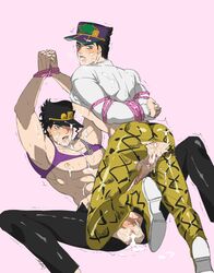 2boys abs after_anal after_sex age_difference anal anus ass balls bondage cum cum_in_ass cum_in_pussy cum_inside cum_on_body cuntboy erection full-package_cuntboy herm hermaphrodite human intersex jojo's_bizarre_adventure jotaro_kujo lingi15 looking_back male male_only maleherm malesub multi_genitalia muscular muscular_male nipples partially_clothed penis pussy restrained rope selfcest shirt_lift spread_legs stardust_crusaders stone_ocean torn_clothes