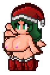 animated big_breasts color colored lard_bucket pixel_art santa_hat tagme terraria terraria_(lewdrraria) terraria_(workshop) transparent_background