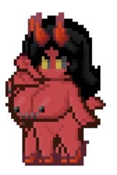 animated big_breasts color colored demon demon_girl lard_bucket pixel_art tagme terraria terraria_(lewdrraria) terraria_(workshop) transparent_background