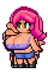 animated big_breasts boob_window casual casual_nudity clothed color colored female female_only lard_bucket nipples_visible_through_clothing no_bra pixel_art pussy_window tagme teasing terraria terraria_(lewdrraria) terraria_(workshop)