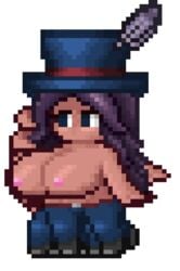 animated big_breasts color colored lard_bucket pixel_art tagme terraria terraria_(lewdrraria) terraria_(workshop) transparent_background travelling_merchant_(terraria)