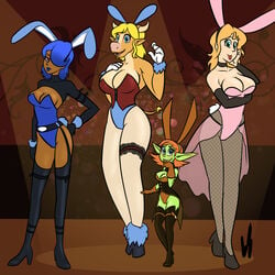 bunnysuit drunken_tales erika_(drunken_tales) furry goblin goblin_female large_breasts lord_sarloc medium_breasts mia_(drunken_tales) minotaur_girl monique_(drunken_tales) nuria_(drunken_tales)