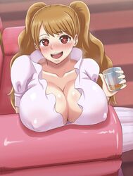 1girls big_breasts breasts_bigger_than_head charlotte_pudding female female_only heart-shaped_pupils huge_breasts mikanberry one_piece seductive seductive_smile shounen_jump tagme teasing