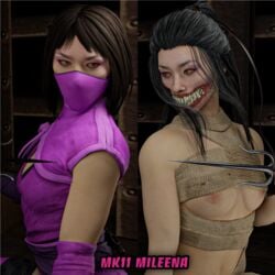 3d 3d_(artwork) blender blender_(software) cg female female_only mileena model model_release mortal_kombat mortal_kombat_11 tarkatan xzcrystal3d