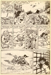 1girls 3boys biker biker_clothes bikers cherry_poptart_(comic) clothing comic comic_page dialogue ellie_dee eyewear female flying_motorcycle hover_bike hoverbike human knocked_out larry_welz lion_humanoid lion_man motorcycle multiple_boys multiple_males no_color pale_skin paperboy parody_porn robot robot_boy robotic_body smoke straight_hair the_wizard_of_oz vehicle