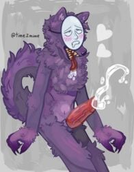 anthro big_penis canine_penis cum cumming ejaculation furry furry_only kedamono kedamono_(popee_the_performer) male male_only mimetime popee_the_performer purple veiny_penis wolf