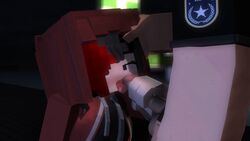 1boy 1boy1girl 1girls 3d black_and_red_hair blowjob commission ellie_walls_(odysseyellie) female goth goth_girl handjob hoodie horny horny_female human humanoid looking_up male male/female mine-imator minecraft multicolored_hair odysseyellie police_uniform sex tagme two_tone_hair