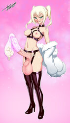 1futa areolae balls belt big_breasts blonde_hair breasts censored censored_penis condom condom_on_penis cum_in_condom develadara erection filled_condom futa_only futanari high_heel_boots high_heels high_resolution huge_balls huge_cock human latex light-skinned_futanari light_skin nude pale_skin penis pubic_hair short_hair smug solo standing thigh_boots thighhighs twintails