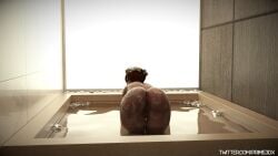 3d anus ass back_view bath bathing big_ass bubble_butt cd_projekt_red completely_nude curvy_body curvy_female female flower_crown foam light-skinned_female light_skin nude prime3dx pussy red_hair shani short_hair solo solo_female the_witcher_(series) the_witcher_3:_wild_hunt wet_body wide_hips