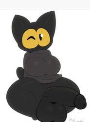 1futa big_breasts big_penis black_penis black_skin bottom_heavy bottomless breasts cat_ears cat_tail clothed clothing cute edit furry futa_only futanari google google_doodle grey_topwear huge_balls huge_cock looking_at_viewer magic_cat_academy miso_souperstar momo_(google) partially_clothed penis rule_63 shortstack sitting solo thick_thighs white_background wide_hips wink winking winking_at_viewer yellow_eyes young