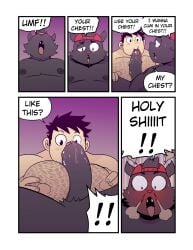 5_panel_comic anthro backwards_baseball_cap backwards_hat baseball_cap black_body black_fur black_hair black_nipples black_penis blush bodily_fluids body_hair chest_hair clothing comic cute_fangs dialogue domestic_cat drooling duo english_text erection fangs felid feline felis foreskin foreskin_bite foreskin_play foreskin_pull full-face_blush fur gay gay_male genital_fluids genitals hair hat headgear headwear hi_res human human_on_anthro humanoid_genitalia humanoid_penis interspecies kenta_(t0l0k) looking_pleasured male male/male mammal max_(t0l0k) moan multiple_scenes muscular muscular_human nipples open_mouth oral overweight overweight_anthro pecjob pecs penis penis_between_pecs penis_on_chest precum profanity red_clothing red_hat red_headwear saliva saliva_on_penis sex smoke smoke_from_nose speech_bubble sweat t0l0k teeth text yaoi