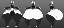 1boy 2025 2d 2d_(artwork) 2d_artwork arm_warmers ass_bigger_than_head ass_bigger_than_torso bulge bunny_boy butt_bigger_than_head butt_bigger_than_torso glasses hoodie hyper_ass hyper_butt lagomorph lagomorph_humanoid makeup male_only rabbit_boy rabbit_humanoid reference_sheet solo solo_male stemingbunbun stemingbunbun_(character) thick_thighs thong watermark