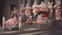 14girls 1futa 2025 abs areolae areolae_visible_through_clothing ass balls balls_bigger_than_head belly_bigger_than_body belly_bigger_than_breasts belly_bigger_than_head black_cum black_hair black_sclera blue_eyes breasts breasts_bigger_than_head chubby_belly clariarikari color cum curvy_female dark-skinned_female dark_skin demon_futa demon_futanari demon_horns elf_ears elf_female excessive_cum excessive_genital_fluids flared_penis futa_wife futanari genital_fluids hair_covering_eye harem harem_girl harem_outfit headwear heart-shaped_pupils heavily_pregnant horsecock horsecock_futa horsecock_futanari hyper_ass hyper_balls hyper_breasts hyper_penis hyper_pregnancy hyper_thighs intersex intersex/female light-skinned_female light_skin loincloth long_hair massive_ass massive_breasts muscular_futa muscular_futanari muscular_intersex nipples original_characters penis penis_bigger_than_head penis_bigger_than_torso plump_pussy pregnant pregnant_female pussy pussy_juice red_skin ridged_penis short_hair sitting sitting_on_throne slave slave_collar slave_girl slave_outfit slit_pupils thick_ass thick_female thick_thighs thighhighs veil washing washing_another washing_body white_hair wide_hips yellow_eyes
