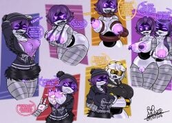 5girls beanie black_beanie black_jacket boobs boobs_focus boobs_out breast_play breasts breasts_focus breasts_out cartoon cyn_(murder_drones) doll_(murder_drones) female female_focus female_only glitch_productions hat hi_res high_resolution highres horny_thoughts jacket murder_drones nipple_pasties nipple_piercing nipple_pull nipples nipples_visible_through_clothing nori_(murder_drones) nsfw pasties pulling_nipples purple_areola purple_eyes purple_eyes_female purple_hair purple_hair_female purple_nipples pussy robot robot_girl robot_humanoid rod_akihiro short_hair silver_hair silver_hair_female speech speech_bubble tagme tagme_(character) tentacle tentacle_around_waist tentacles tentacles_around_breasts text text_bubble uzi_(murder_drones) v_(murder_drones) yellow_eyes yellow_eyes_female