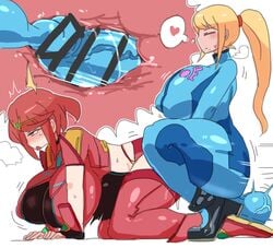 1futa 1girls all_fours ambiguous_penetration balls big_balls big_breasts big_penis blonde_hair blue_eyes bodysuit breasts breasts_bigger_than_head censored clothed clothing condom_clothing condom_filling condom_suit crossover cum cum_bubble cum_in_bodysuit cum_in_clothes cum_in_pussy cum_inside cum_under_clothes dickgirl duo ejaculation ejaculation_in_bodysuit ejaculation_under_clothes ejaculation_while_penetrated female futa_on_female futanari huge_balls huge_breasts huge_cock human inflation intersex large_penis large_testicles latex latex_bodysuit latex_boots latex_breasts latex_clothing latex_futa latex_gloves latex_legwear latex_nipples latex_stockings latex_suit latex_thighhighs light-skinned_female light-skinned_futanari light_skin long_hair metroid mostly_clothed nintendo nishikun pale_skin penis pussy_juice pussy_juice_drip pyra red_hair samus_aran sex squatting super_smash_bros. testicles thick_thighs tight_clothing veiny_penis veiny_testicles x-ray xenoblade_(series) xenoblade_chronicles_2 zero_suit