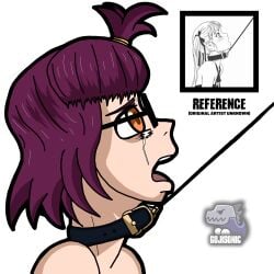 1girls bones_(studio) bruise crying crying_with_eyes_open glasses godzilla_(series) godzilla_singular_point guiltygojisonic kamino_mei leash leash_pull looking_up mei_kamino naked naked_female open_mouth orange_(studio) purple_hair reference_image shoulders side_view toho toho_(film_company)