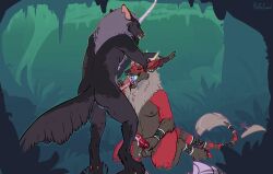 2018 absurd_res animal_genitalia animal_penis anthro anthro_on_anthro anthro_penetrated anthro_penetrating anthro_penetrating_anthro asmodeus_(character) balls black_body black_fur black_penis black_sclera bodily_fluids canid canid_demon canine canine_genitalia canine_penis closed_eyes colored_cum cum cum_in_mouth cum_inside demon duo ear_piercing ear_ring ear_stud equid equine equine_genitalia equine_penis erection facial_piercing fur gauged_ear genital_fluids genitals grey_body grey_fur hellhound hi_res holding_penis hooves horn kneeling knot knotted_penis male male/male male_anthro male_penetrated male_penetrating male_penetrating_male mammal mane meldritchhorror misterrius_(character) monster mottled mottled_genitalia mottled_penis mythological_canine mythological_creature mythological_equine mythology nipples nose_piercing nose_ring nude nude_anthro nude_male open_mouth open_smile penetration penis penis_in_mouth piercing pink_penis rainbow_cum red_body red_fur red_penis ring_piercing sex slightly_chubby slightly_chubby_anthro slightly_chubby_male smile standing teeth tongue unicorn unusual_bodily_fluids unusual_cum unusual_genital_fluids