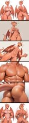 ai_generated ass azalea_(satina) butt_focus chest_focus close_up close_up_ass curvy curvy_body demon featureless_breasts featureless_chest featureless_crotch ftm_transformation gender_transformation genderswap_(ftm) genderswap_ftm humanoid mature_female mature_male muscular_male no_nipples no_penis no_pussy null rule_63 tail trembling trembling_lines yellow_sclera yodayo