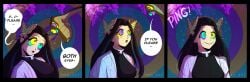 1boy 2girls black_hair butterfly_hair_ornament coiling coils comic crossover demon_slayer demon_slayer_uniform drooling eastern_and_western_character english_text failed_rescue failed_resistance femsub hair_intakes hair_ornament happy_trance hypnosis jungle kaa kaa_eyes kimetsu_no_yaiba kimono kochou_kanae kochou_shinobu large_breasts long_hair maledom mind_control mindless orkart outdoors purple_hair resistance short_hair smile snake the_jungle_book weak_resistance