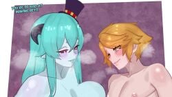 1boy 1boy1girl 1girls alury aluryva aluryva_(character) animated big_breasts blonde_hair blue-skinned_female blue_hair blue_skin comic comic_dub female femboy femboy_on_female kanoji_(ni_kanojo) light-skinned_male light_skin male male/female opaluva opaluva_(character) outercourse paizuri penis small_penis small_penis_adoration small_penis_humiliation tagme teasing video voice_acted