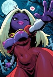 1girls ai_generated anthro anthro_female anthro_pokemon bats blonde_female blonde_hair blonde_hair_female breasts breasts_exposed breasts_out cemetery civitai colored_skin dress erect_nipples exposed_breasts female female_focus female_only full_lips full_moon hylian_r34 jynx jynx_(pokemon) long_hair medium_breasts night night_sky outdoors pokemon pokemon_(species) purple_skin red_dress spoken_heart tagme thick_lips uncensored
