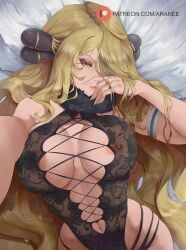 cynthia (pokemon) from game freak by araneesama