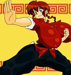 1girls big_breasts blue_eyes breast_expansion breasts chinese_clothes clothed female female_only hips huge_breasts large_breasts matsu-sensei nipple_bulge ranma-chan ranma_1/2 ranma_saotome red_hair solo solo_female thick thick_thighs thighs top_heavy wide_hips