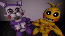 2girls buillk8 cindy_(fnac) fazbear_fanverse five_nights_at_candy's five_nights_at_freddy's multiple_girls tagme toy_chica_(fnaf)