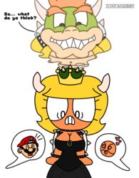 bowser bowsette bowsette_(cosplay) breasts clothed clothing cosplay greeny_phatom little_girl_(greeny_phatom) little_guy_(greeny_phatom) mario_(series) new_super_mario_bros._u_deluxe nintendo super_mario_bros.