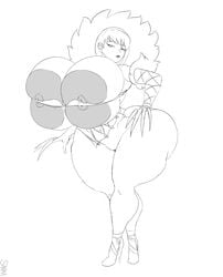 1girls alternate_breast_size ass bimbo bottom_heavy bottomless breasts busty claws curvy dinner_plate_nipples drawn evelynn female fur heels huge_areolae hyper hyper_breasts league_of_legends lipstick nipples pancake_nipples riot_games sanka-tetsu smug smug_face thighs