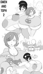 aged_up alternate_breast_size ass avatar_the_last_airbender ben_10 black_and_white breast_growth breasts busty clothing comic curvy dialogue english english_text erect_nipples erect_nipples_under_clothes gigantic_breasts greyscale growth gwen_tennyson hyper hyper_breasts monochrome nipple_bulge nipples sanka-tetsu see-through see-through_clothing sequence text theme_park thighs toph_bei_fong