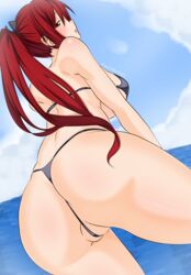 1girls alternate_version_available arched_back ass ass ass_focus back_view big_ass big_breasts big_butt bikini bikini_bottom bikini_top black_bikini black_panties black_thong blush breasts busty clothing dat_ass erza_scarlet fairy_tail female female_focus female_only g-string hair_ribbon half-closed_eyes large_ass light-skinned_female light_skin ocean open_mouth outdoors outside partially_clothed pau3alfarooo pinup ponytail pose posing pussy red_hair revealing_clothes solo solo_female solo_focus standing swimsuit thick_thighs thighs thong tied_hair vagina voluptuous