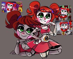 1girls baby_(fnafsl) blush circus_baby circus_baby_(fnaf) circus_baby_(minecraft) clussy dress fazbear_&_friends fazbear_&_friends_(zamination) five_nights_at_freddy's five_nights_at_freddy's:_sister_location fnaf glowing glowing_eyes green_eyes minecraft peargor scottgames sister_location slim slim_waist smug