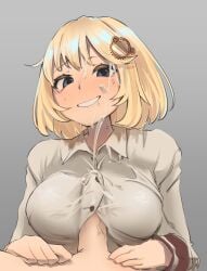 1boy 1girls artist_request boobjob breasts clothed_female_nude_male clothed_paizuri cum cum_on_chest cum_on_clothes cum_on_face cum_through_clothes cumming cumshot facial female hololive hololive_english hololive_myth human human_only humanoid_penis large_breasts light-skinned_female light-skinned_male light_skin male oc orgasm paizuri paizuri_under_clothes penis pov smile source_request teeth titfuck titfuck_under_clothes titjob virtual_youtuber vtuber watson_amelia