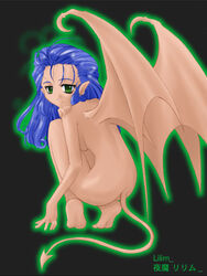 1girls blue_hair lilim_(megami_tensei) megami_tensei succubus wings