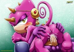 2d bbmbbf blush bride_of_constant_vigil cum_in_pussy espio_the_chameleon eyes_half_open female/male hands_on_ass incest milf mobius_unleashed mother_and_son purple_skin scalie scalie_female scalie_male scalie_only sonic_(series) sonic_the_hedgehog_(series) yellow_eyes