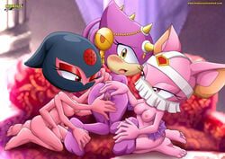 2d 3girls bbmbbf blush bride_of_constant_vigil bride_of_rich_nights bride_of_the_endless_reach female/female fff_threesome furry furry_female hand_on_ass hand_on_thigh looking_back mobius_unleashed pink_eyes red_eyes scalie scalie_female sonic_(series) sonic_the_hedgehog_(series) threesome yellow_eyes yuri