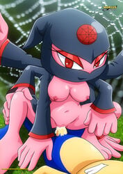 1boy 6_arms bbmbbf bride_of_the_endless_reach cowgirl_position cum_in_pussy cum_inside female female/male hedgehog mobius_unleashed nipples penetration red_eyes red_eyeshadow sonic_(series) sonic_the_hedgehog sonic_the_hedgehog_(series) spider