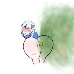 anus ass_focus big_ass blue_hair color colored embarrassed fart fart_fetish farts gaping gaping_anus gawr_gura holding_ass hololive hololive_english huge_anus huge_ass huge_fart loud_fart open_anus open_ass pussy shark_girl showing_ass vagina virtual_youtuber white_background